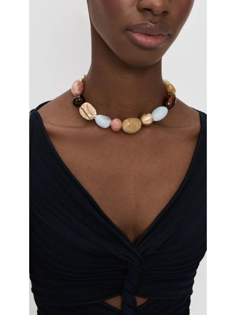 Cult Gaia Mercier Choker Necklace in Saddle Bauble Multi New with Box Womens